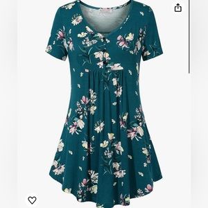 Womens Floral Tunic Blouse